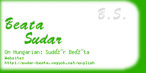 beata sudar business card